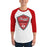 Man wearing Tomball High School Cougars Unisex 3/4 sleeve Raglan T-shirt 225