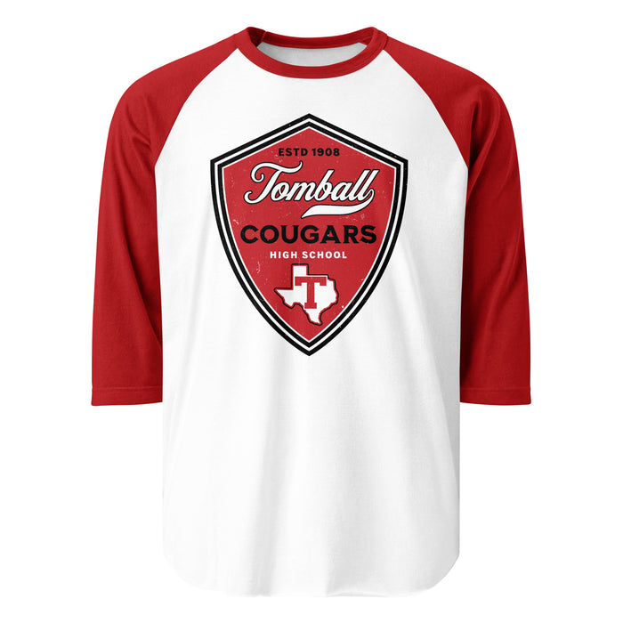 Tomball High School Cougars Unisex 3/4 sleeve Raglan T-shirt 225