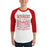 Man wearing Tomball High School Cougars Unisex 3/4 sleeve Raglan T-shirt 237