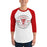 Man wearing Tomball High School Cougars Unisex 3/4 sleeve Raglan T-shirt 234