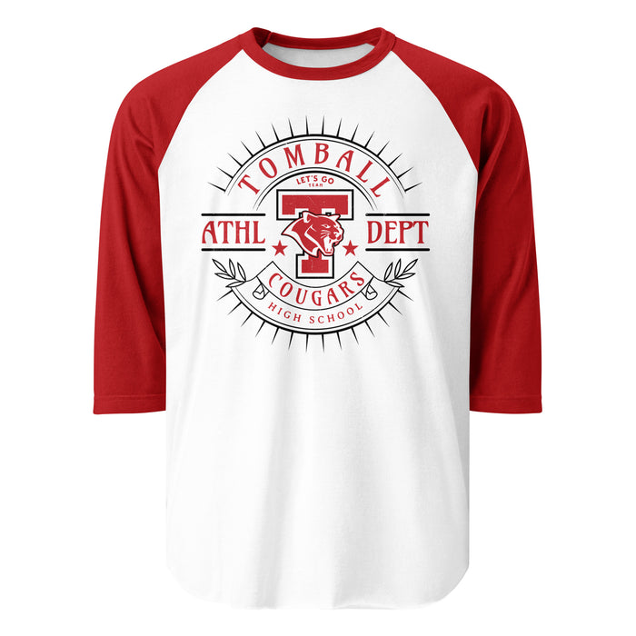 Tomball High School Cougars Unisex 3/4 sleeve Raglan T-shirt 234
