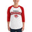 Man wearing Tomball High School Cougars Unisex 3/4 sleeve Raglan T-shirt 234