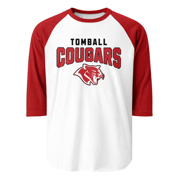 Tomball High School Cougars Unisex 3/4 sleeve Raglan T-shirt 234