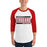 Man wearing Tomball High School Cougars Unisex 3/4 sleeve Raglan T-shirt 098