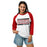 Woman wearing Tomball High School Cougars Unisex 3/4 sleeve Raglan T-shirt 098
