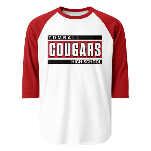 Tomball High School Cougars Unisex 3/4 sleeve Raglan T-shirt 098