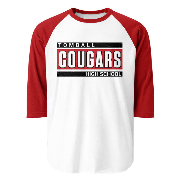 Tomball High School Cougars Unisex 3/4 sleeve Raglan T-shirt 098