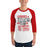 Man wearing Tomball High School Cougars Unisex 3/4 sleeve Raglan T-shirt 232