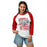 Woman wearing Tomball High School Cougars Unisex 3/4 sleeve Raglan T-shirt 232