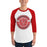Man wearing Tomball High School Cougars Unisex 3/4 sleeve Raglan T-shirt 239