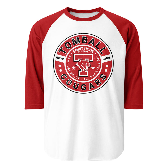 Tomball High School Cougars Unisex 3/4 sleeve Raglan T-shirt 239