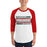 Man wearing The Woodlands High School Highlanders Unisex 3/4 sleeve Raglan T-shirt 098