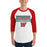 Man wearing The Woodlands High School Highlanders Unisex 3/4 sleeve Raglan T-shirt 049