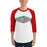 Man wearing The Woodlands High School Highlanders Unisex 3/4 sleeve Raglan T-shirt 009