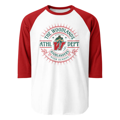 The Woodlands High School Highlanders Unisex 3/4 sleeve Raglan T-shirt 201