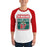 Man wearing The Woodlands High School Highlanders Unisex 3/4 sleeve Raglan T-shirt 001A