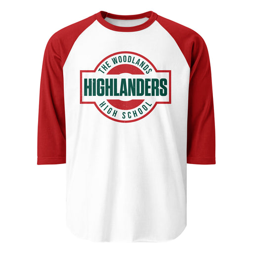 The Woodlands High School Highlanders Unisex 3/4 sleeve Raglan T-shirt 011