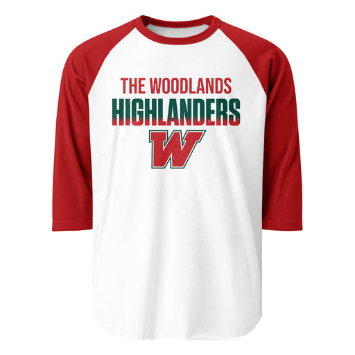 The Woodlands High School Highlanders Unisex 3/4 sleeve Raglan T-shirt 024