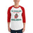 Man wearing The Woodlands High School Highlanders Unisex 3/4 sleeve Raglan T-shirt 006
