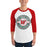 Man wearing The Woodlands High School Highlanders Unisex 3/4 sleeve Raglan T-shirt 203