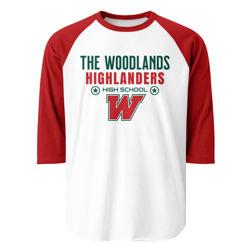 The Woodlands High School Highlanders Unisex 3/4 sleeve Raglan T-shirt 003