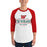 Back view of The Woodlands High School Highlanders Unisex 3/4 sleeve Raglan T-shirt 202