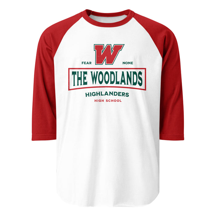 The Woodlands High School Highlanders Unisex 3/4 sleeve Raglan T-shirt 202