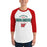 Man wearing The Woodlands High School Highlanders Unisex 3/4 sleeve Raglan T-shirt 040