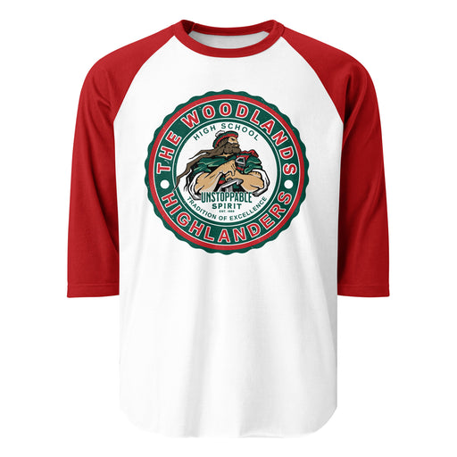 The Woodlands High School Highlanders Unisex 3/4 sleeve Raglan T-shirt 216