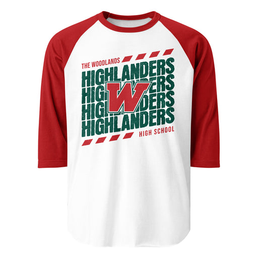 The Woodlands High School Highlanders Unisex 3/4 sleeve Raglan T-shirt 223