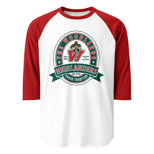 The Woodlands High School Highlanders Unisex 3/4 sleeve Raglan T-shirt 212