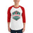 Man wearing The Woodlands High School Highlanders Unisex 3/4 sleeve Raglan T-shirt 209