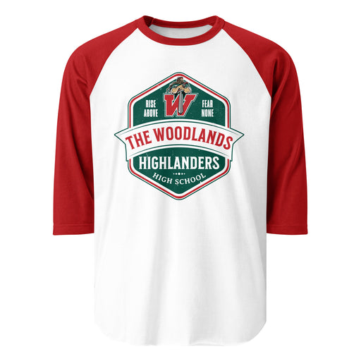 The Woodlands High School Highlanders Unisex 3/4 sleeve Raglan T-shirt 209