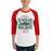 Man wearing The Woodlands High School Highlanders Unisex 3/4 sleeve Raglan T-shirt 210