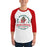 Man wearing The Woodlands High School Highlanders Unisex 3/4 sleeve Raglan T-shirt 206