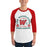Man wearing The Woodlands High School Highlanders Unisex 3/4 sleeve Raglan T-shirt 208