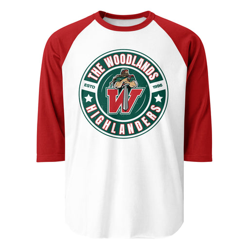 The Woodlands High School Highlanders Unisex 3/4 sleeve Raglan T-shirt 239