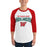 Man wearing The Woodlands High School Highlanders Unisex 3/4 sleeve Raglan T-shirt 234