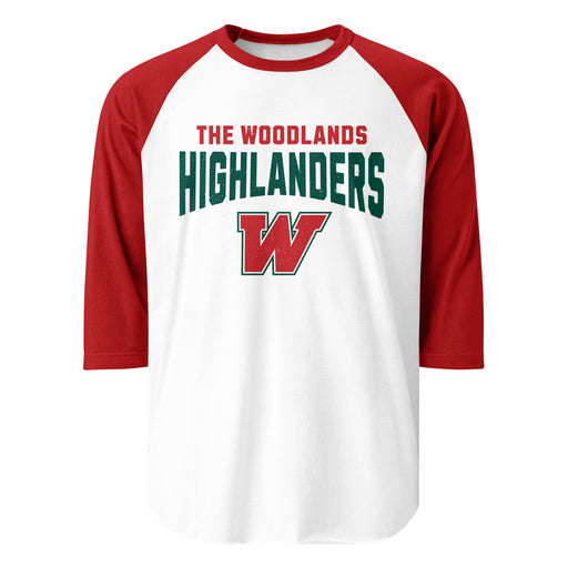 The Woodlands High School Highlanders Unisex 3/4 sleeve Raglan T-shirt 234