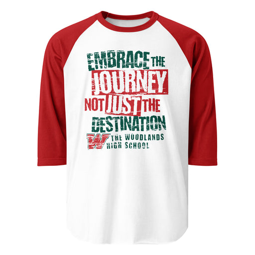 The Woodlands High School Highlanders Unisex 3/4 sleeve Raglan T-shirt 232