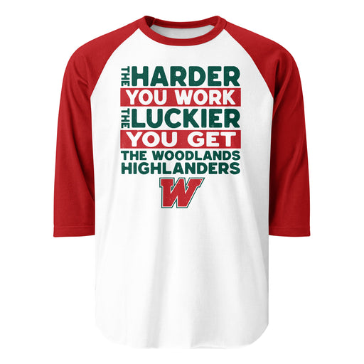 The Woodlands High School Highlanders Unisex 3/4 sleeve Raglan T-shirt 238