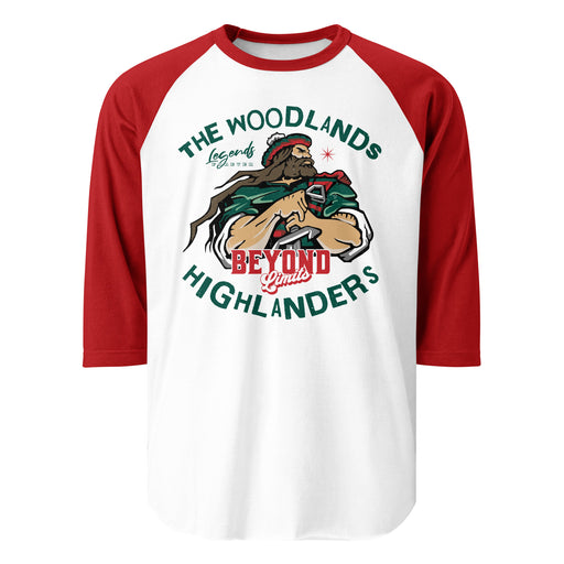 The Woodlands High School Highlanders Unisex 3/4 sleeve Raglan T-shirt 228