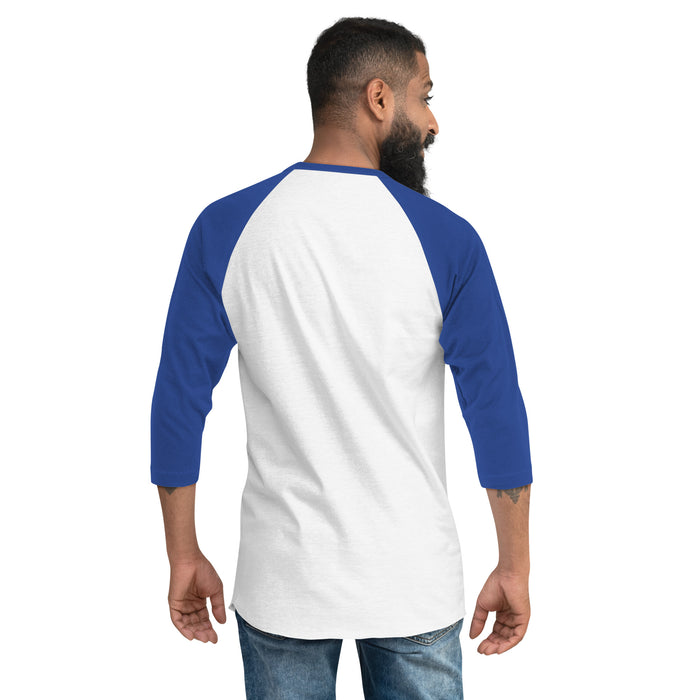 Back view of Taylor High School Mustangs Unisex 3/4 sleeve Raglan T-shirt 228
