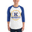 Man wearing a Klein High School Bearkats Unisex 3/4 Sleeve Raglan T-shirt 04