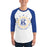 Man wearing a Klein High School Bearkats Unisex 3/4 Sleeve Raglan T-shirt 16