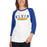 Woman wearing a Klein High School Bearkats Unisex 3/4 Sleeve Raglan T-shirt 21