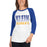 Woman wearing a Klein High School Bearkats Unisex 3/4 Sleeve Raglan T-shirt 24