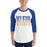 Man wearing a Klein High School Bearkats Unisex 3/4 Sleeve Raglan T-shirt 24