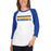 Woman wearing a Klein High School Bearkats Unisex 3/4 Sleeve Raglan T-shirt 25