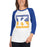 Woman wearing a Klein High School Bearkats Unisex 3/4 Sleeve Raglan T-shirt 27